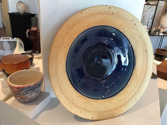 Terracotta Blue Spiral Plate/dish by Alan Burselem Terracotta Blue Spiral Plate/dish by Alan Burselem