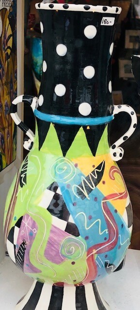 Abstract Painted Porcelain Ceramic Formed Vase by Trista Chapman Abstract Painted Porcelain Ceramic Formed Vase by Trista Chapman