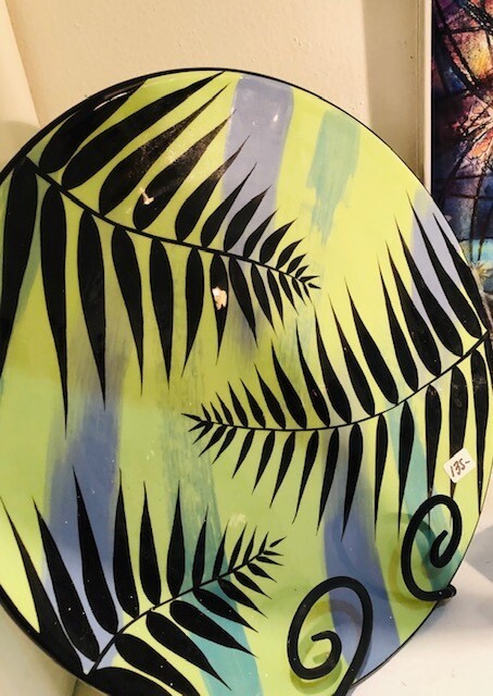 Green Leaves platter & cup  by Jeff Noble
New York Artist found on Columbus Avenue