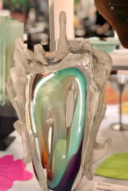 Volcanic Explosion Fused Cast & Sandblasted Sculpture by Neil Duman