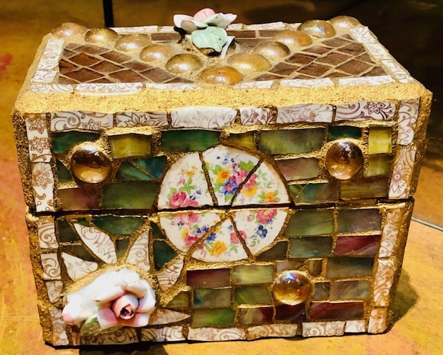 Glass & Mosaic Tile Box by Tunde Hidvegi