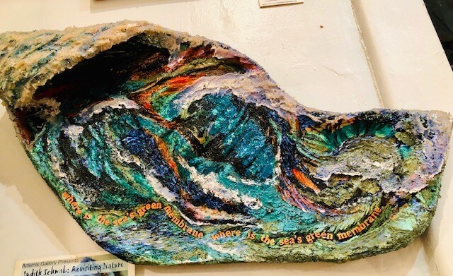 "Seas Green Membrane"   Wall Sculpture by Judith Schwab of Florida