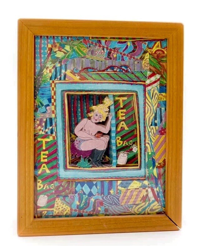 Paper Cut-Out Collage of Art Show Scene by Graham Scarborough of Vermont