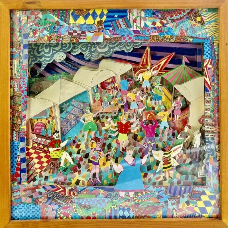 Paper Cut Out Collage of Art Show scene by Graham Scarborough Paper Cut Out Collage of Art Show scene by Graham Scarborough