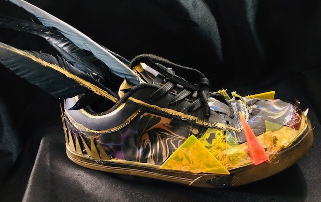 SOLD ! Hermes the Messenger Shoes /Art by Leah Anderson SOLD ! Hermes the Messenger Shoes /Art by Leah Anderson