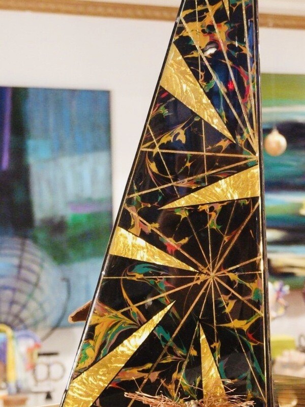 Black & Gold Constellation Star Pyramid Triangle Obelisk by John Crutchfield Black & Gold Constellation Star Pyramid Triangle Obelisk by John Crutchfield
