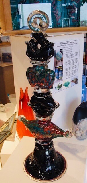 Multiple Globular Segmented Glass Sculpture by Chip Hall Multiple Globular Segmented Glass Sculpture by Chip Hall