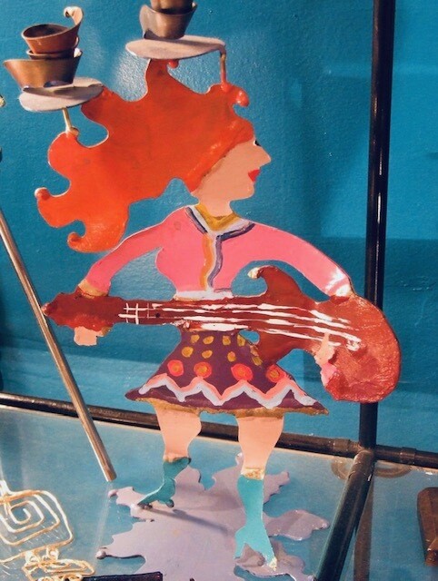 Hand Cut Steel Folk Art Statues & Candle Holders by Piper Strong