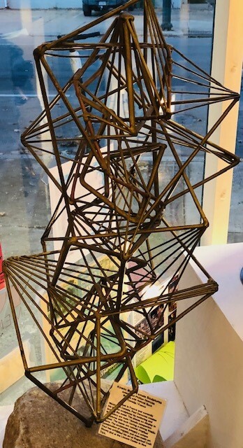 Bronze Angular Wire Sculpture by Philippe DeRoches