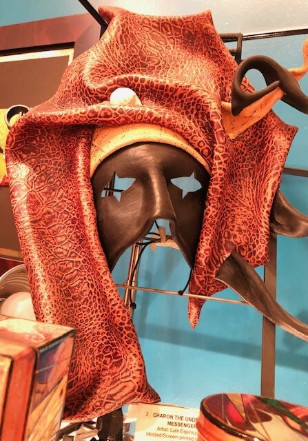 SOLD!!Handmade Mardigras Halloween Masks out of leather by Luis Espinoza