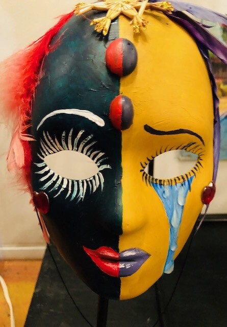 Two faced Handmade Mardigras Halloween Masks Two faced Handmade Mardigras Halloween Masks