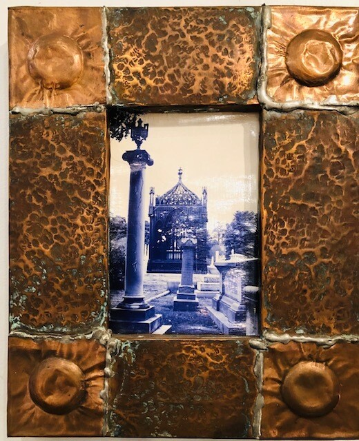 Hammered Copper on Wood frame by Grant Kistler