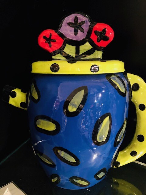 Slip cast ceramic tea pots art deco style By Jerrilyn Babaroff