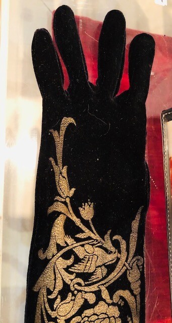 Polonova Silk/satin screen printed Burlesque gloves