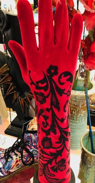 Polonova Silk/satin screen printed Burlesque gloves Polonova Silk/satin screen printed Burlesque gloves