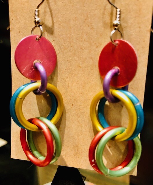 SOLD Anondized Aluminum by Eclat-Sylvia Harwin
Colored metal combined jump rings SOLD Anondized Aluminum by Eclat-Sylvia Harwin
Colored metal combined jump rings