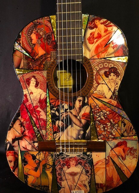 Alphone Mucha Art Nouveau Guitar Alphone Mucha Art Nouveau Guitar