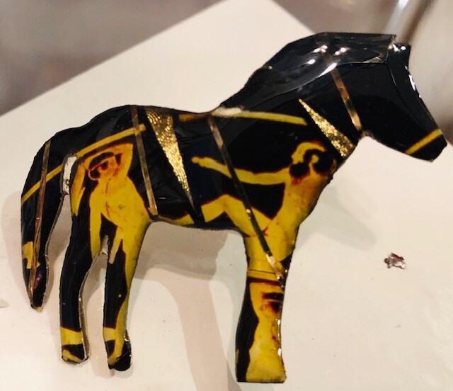 Horse pin greek design