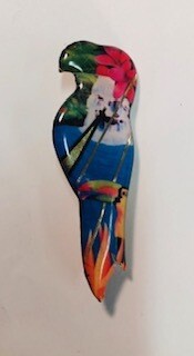 Tropical Parrot & graphics on metal pin Tropical Parrot & graphics on metal pin