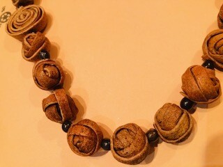 "Natural Sur" dried orange peel beads by Lula.. Columbia