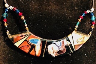 U collar Neck in Dali colors & Gold