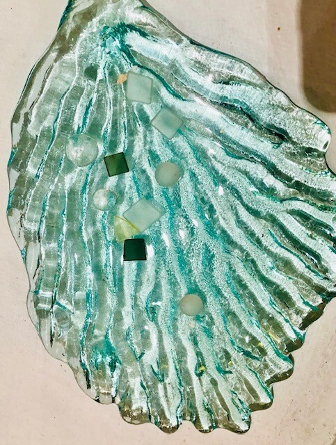 Rivulets of Flowing glass made into Platters -John Gilvey NY
