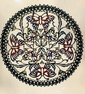 Handcut paper Black 7 white Circle