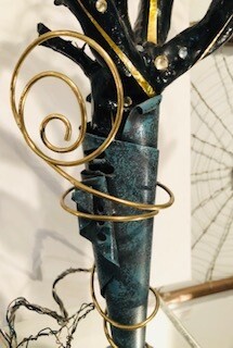 Metal vase & Mixed Media Sculpture