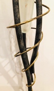 Frosted Blown glass & Metal Vase- Gabriel
