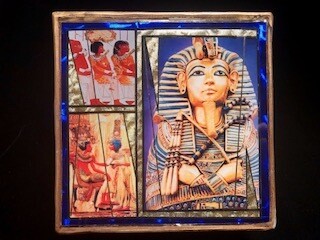 Egyptian Gold bamboo box marble interior Egyptian Gold bamboo box marble interior