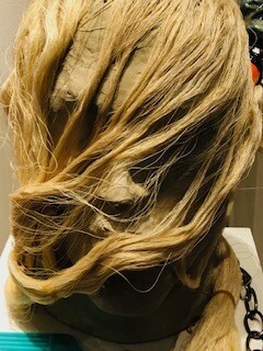 Large White Head Of Hair Sculpture