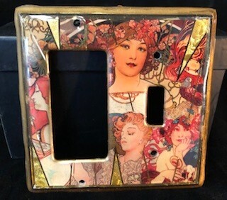 Art History on metal Art Nouveau / Dali switch plates Art History on metal Art Nouveau / Dali switch plates