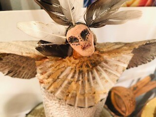 Indian Feather Sculpture in clay by Sarah Frazer Indian Feather Sculpture in clay by Sarah Frazer