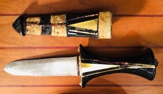 Hand Wrought Short Dagger with Bone Case Hand Wrought Short Dagger with Bone Case