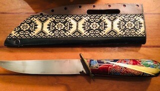 Restored hand wrought Knife/handle & case Restored hand wrought Knife/handle & case