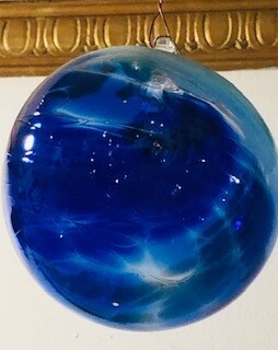 Cobalt Blue Blown Glass Christmas Balls