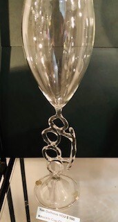 Large Flameworked Tall glass goblet by Tim Outhous