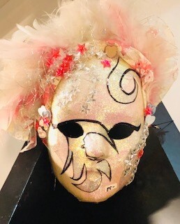 Mardigras White Devils Mask- Ginger Pennington Mardigras White Devils Mask- Ginger Pennington