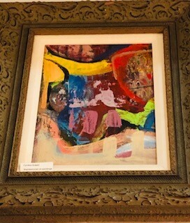 Abstract lanscape with Antique 100 yr old frame By Cynthia Erdahl