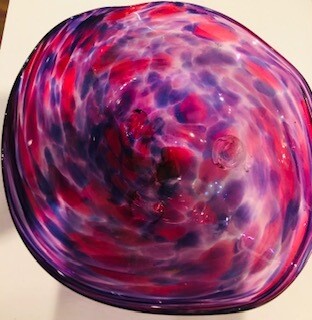 That Glass Girl Candy Dish- Pink Swirls