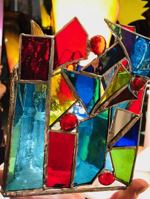 Stained Glass candle Holder Meredith Synder
