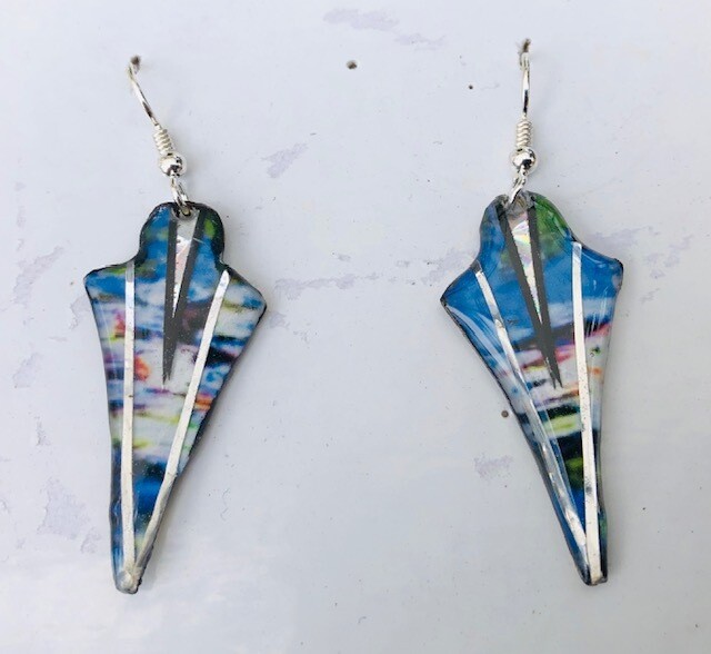 Monet Waterlilies Arrow Earrings Monet Waterlilies Arrow Earrings