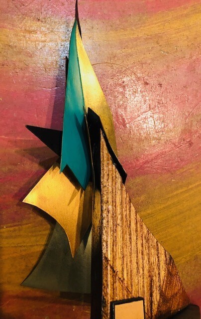 "Bird in Flight" Sculpture with Copper Brass & Silver