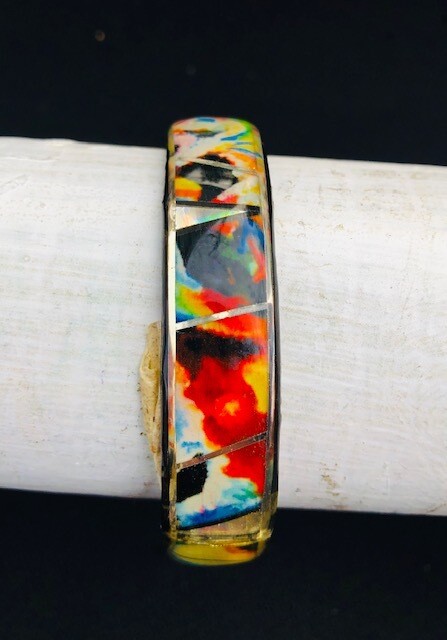 Kandinsky red  Bracelet-Cuff-1"  By  JTC_MAG