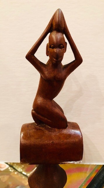 Masai warriors and women figures in Teakwood