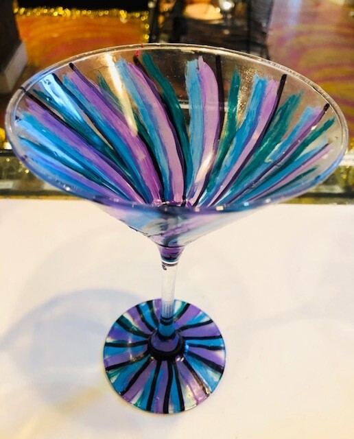 Handpainted Artemis gallery Martini glasses