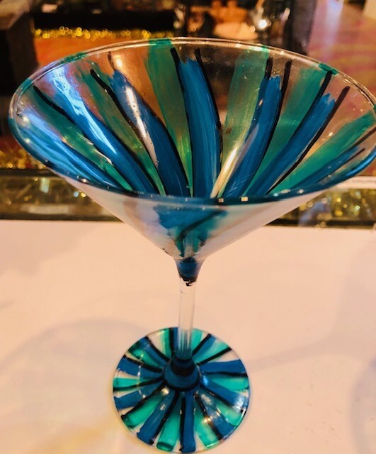 Handpainted Artemis gallery Martini glasses