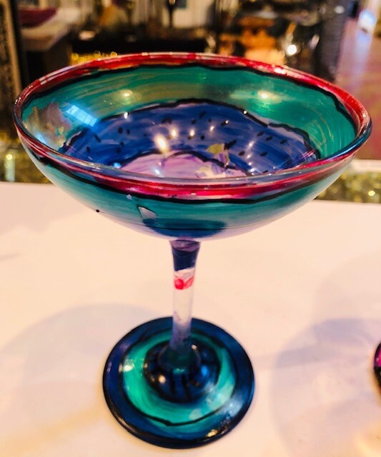 SOLD Handpainted Artemis gallery Martini glasses
