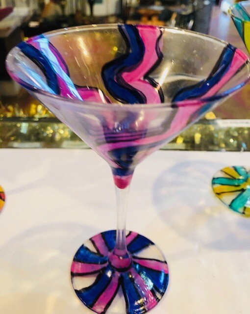 Handpainted Artemis gallery Martini glasses