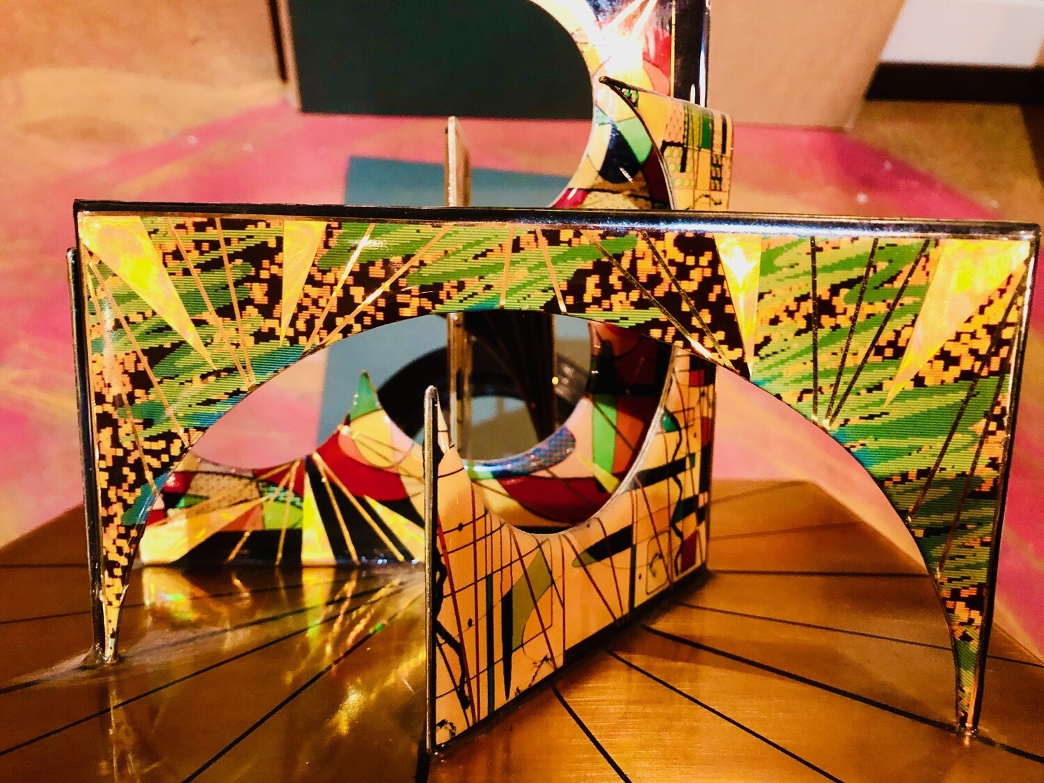 Future City Landscape Metallic Art Sculpture